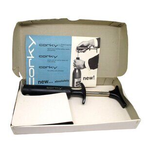 Corky Wine Bottle Opener in Original Box w/ Directions - Kitschy Wine Accessory